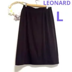 【LEONARD】レオナール 膝下丈スカート L チョコレートブラウン