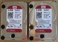 WD Red 2TB WD20EFRX NASハードドライブ2台