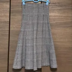 kumikyoku グレンチェック柄ニットロングスカート