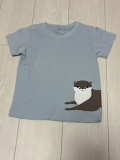 無印良品　カワウソ　動物　半袖Tシャツ 100cm 水色のサムネイル