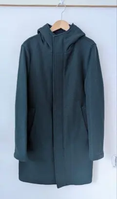 ★トゥモローランド★キルティングライナー付 カシミア混 フーデッドコート 深緑