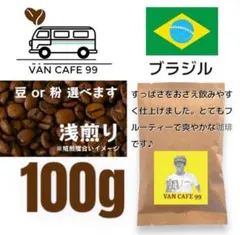 コーヒー豆 100g「ブラジル産　浅煎り」自家焙煎 珈琲豆