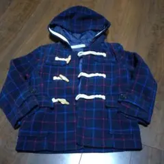 ネイビー・レッドチェック ダッフルコートＬサイズ