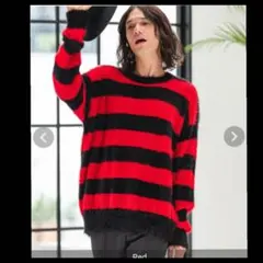 カンビオフェザーヤーンニットボーダー