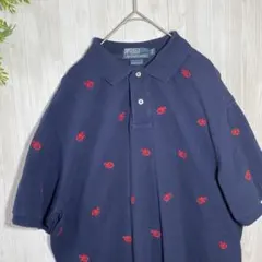 【レアデザイン】Ralph Lauren シュリンプ 総刺繍 ポロシャツ