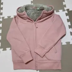 ユニクロ　ボアスウェットフルジップパーカ 130センチ ピンク