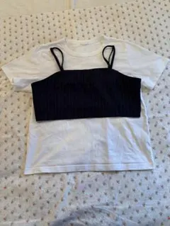 GU ホワイトTシャツ ネイビーキャミソールセット