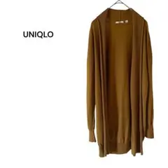UNIQLO 長袖カーディガン 丈長め 毛100% L 茶系