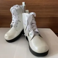 キャサリンコテージ ブーツ 17cm ホワイト キッズブーツ リボン編み上げ