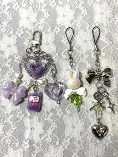 (172) ビーズキーホルダー 3点セット