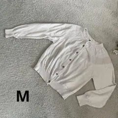 良品　カーディガン　レディース　グレージュ　春秋冬　綿100% M