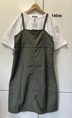 【新品】 ワンピース　Tシャツ セット　140㎝ カーキ色