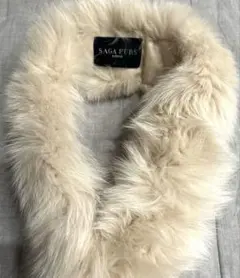 SAGA FURS サガフォックス リアルファー マフラー ベージュ