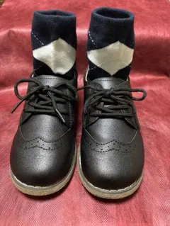 キッズ　イーストボーイ　靴下　アーガイル17〜20㎝　レザー調紐靴18㎝セット