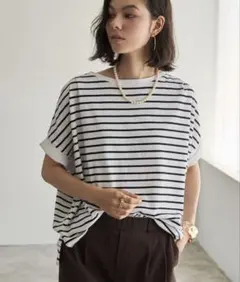 homeSさま専用 】マチャット ラウンドホールニット（ベージュ×オレンジ