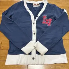 Liver-time AGE カーディガン ネイビー ロゴ