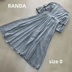 RANDA ボリュームスリーブウエストデザインロングワンピース