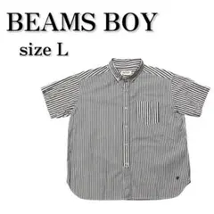 【美品】BEAMS BOY ストライプ BB刺繍 半袖 オーバーサイズ シャツSのサムネイル