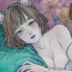 手描きイラスト アナログ オリジナル ガーベラ
