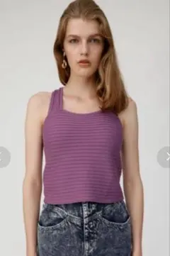 MOUSSY BACK CROSS RIB タンクトップ　リブニットのサムネイル