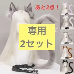 【専用】猫耳カチューシャ＆尻尾 セット♪コスプレ グレー 2セット