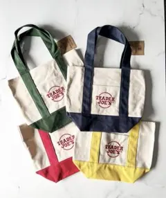 TRADER JOE'S カラフル キャンバスミニトート　各色