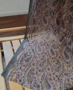 【ニットソーイングクラブ】ペイズリー模様 レースニット＊幅140×50cm延長可