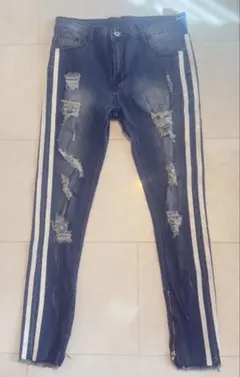 新品未使用　ダメージ加工 スキニーデニム　L