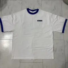 WEGO リンガーTシャツ ホワイト×ブルー