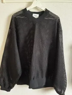 TOGA PULLA/トーガ プルラ メッシュ切替 ボンディングトップス 黒 