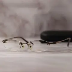 RALPH LAUREN y2k リムレス オーバル レトロ メガネ ケース付き