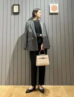 green label relaxing パウドレ タックテーパードパンツ