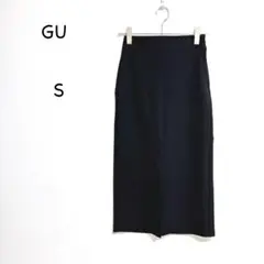 GU ジーユー ナロースカート ロングスカート S ブラック 後ろゴム スリット