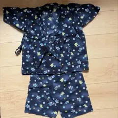 甚平 ネイビー 花柄 110