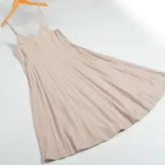 M~L キャミワンピース プリーツ ワンピース レディース/ベージュ