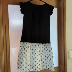 ワンピース 150cm　黒猫柄