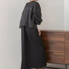 bab ロゴシアードッキングスウェットワンピース S black