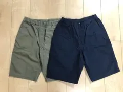 160 【ユニクロ】 イージーショートパンツ カーキ ネイビー ハーフパンツ