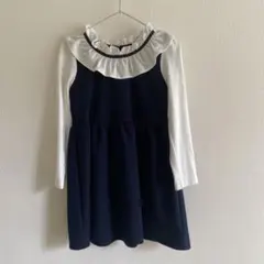 【美品】入学式　フリル襟ワンピース 110cm