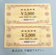 早稲田アカデミー 株主優待券 5000円×2枚 10000円分 - メルカリ