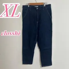 CLOSSHI デニムパンツ ネイビー LLサイズ　カジュアルコーデ　テーパードのサムネイル