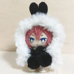 ぬい服　10cm　うさ耳　ケープ　【ブラック】