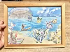 ポケモン　ファンアート　手描き　原画　ブイズ