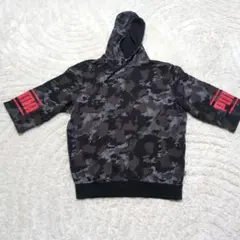 PUMA 迷彩柄 フード付きパーカー 半袖 サイズL