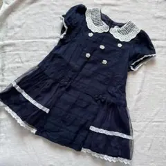 スーリー　半袖ワンピース　90 ネイビー　紺　冠婚葬祭にも　フォーマル