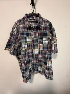 OLD NAVY マドラスチェック パッチワークシャツ XXL