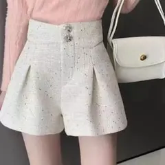 GRL グレイル ツイードビジューボタンショートパンツ [ac2219]
