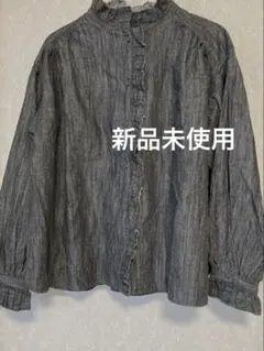イチアンティークス ピンタック ノーカラー ギャザーシャツ ゆったり 