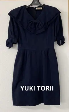 YUKI TORII 紺　半袖ワンピース　ユキトリイ　お値下げのサムネイル