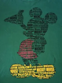 古着　Disney ミッキーマウス Tシャツ グリーン M
